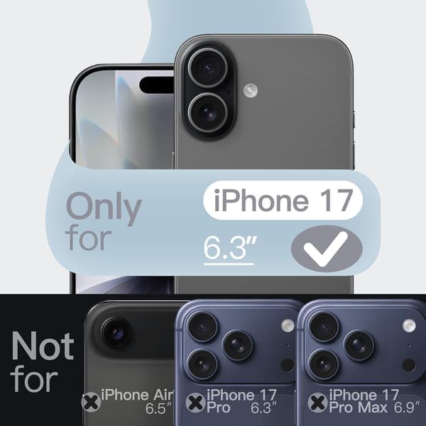 Flydende silikonecover til iPhone 17 6,3 tommer, silkeblød fuldkropsbeskyttelse, ridsefast stødsikkert telefoncover