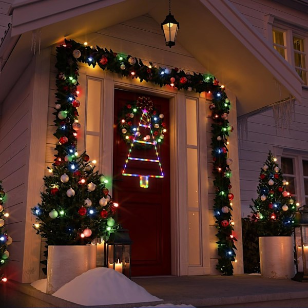 Batteridrevne Julelys - 93cm LED Stige Julelys, 8 Tilstande, Stige Juletræslygter til Julepynt Colorful