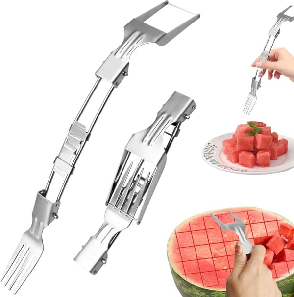 Vannmelonkutter, fruktskjærer i rustfritt stål, bærbar vannmelonkutter, vannmelonkutterverktøy