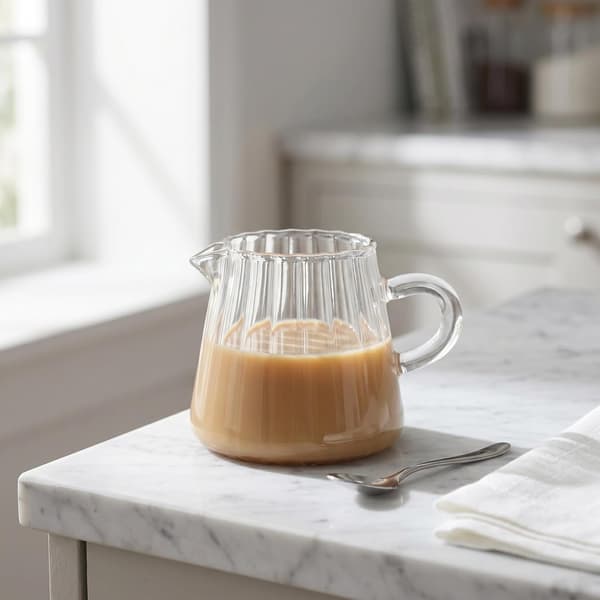 150 ml mælkeskummerkande i glas, ideel til hjemme- og restaurantbrug med kaffe og te