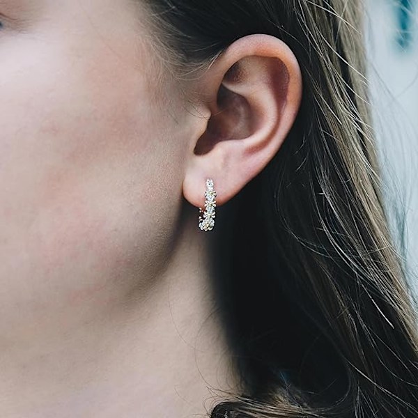 Fina tvåfärgade daisy örhängen, Daisy Hoop Örhängen