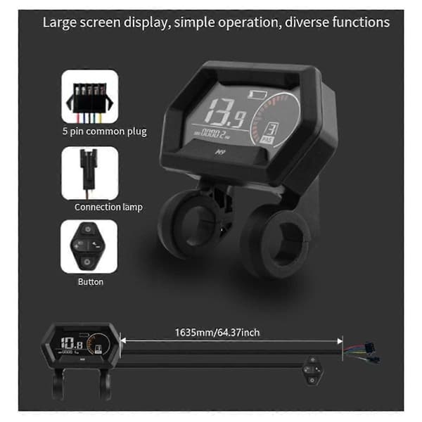 M9 Elektrisk Cykel LCD Display Mätare Kontrollpanel Stabil Enkel Installation Modifierade Kit för Elcykel