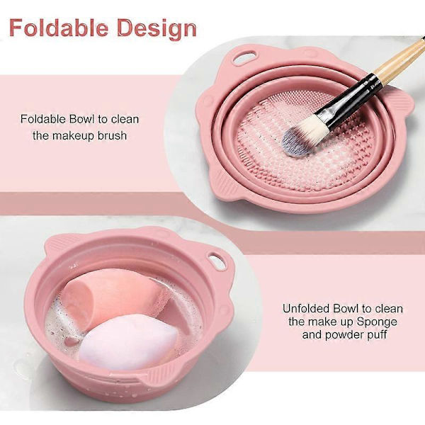 Foldbar Silikone Makeupbørste Rengøringsskål