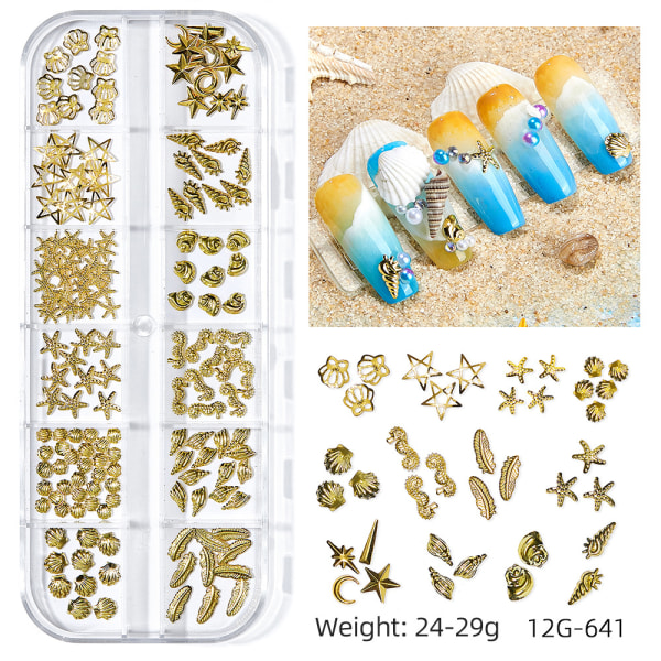 Ocean Series Nail Art Accessoarer Naturliga snäckprylar