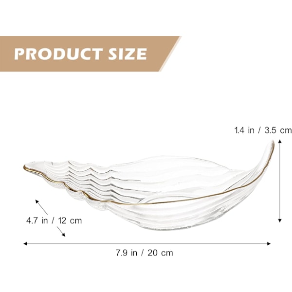 Klar Glas Frukttallrik Glaskristall Servis Dekorativ Desserttallrik Salladskålar för Sallad Frukt Grönsaker Tårta (Snäckskalform)