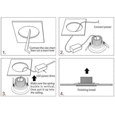 7W LED Downlight Dimbar Svart Extra Platt 5-pack, Vit Ljus 6000K, Utskärning 80-90mm, För Badrum, Kök, Vardagsrum, Hall