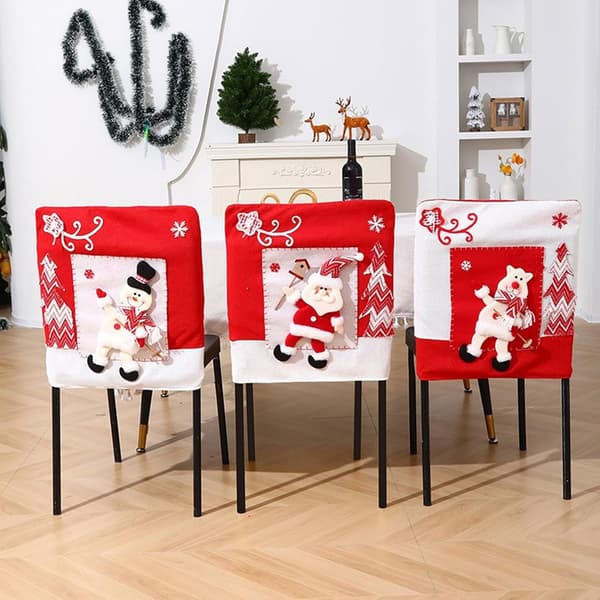 Julstolsöverdrag med tomtedesign, julstolsöverdrag, feststolsöverdrag
