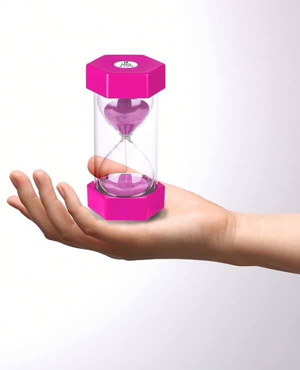 Timeglas, børnesikkert timeglas, farverigt sandglas sandur, køkkentimer, 30 minutter (1 stk, pink)