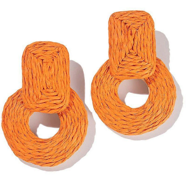 Statement Raffia Øreringe Søde Boho Øreringe Rattan Dingle Øreringe