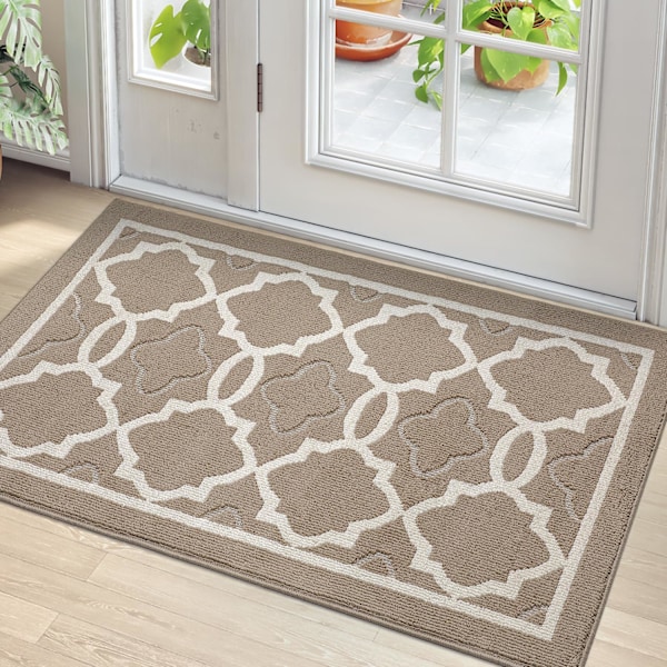 Ovimatto 90 x 150 cm, Sisäovi Matto Liukastumaton, Konepesu Sisäänkäynti Matto Lattiamattu, Super Imuva - Tumman Beige Dark Beige 90*150cm