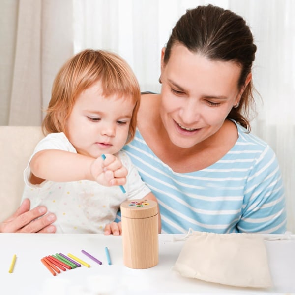 Montessori Träleksak för Bebisar, Finmotorik, Utbildande Spel för Att Lära Sig Räkna och Färger Leksak Barnpresent Flicka Pojke