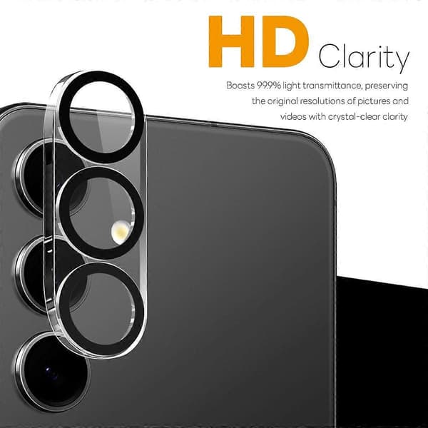 NORTHJO Kamerabeskyttelse til Samsung Galaxy S25 FE, sorte cirkler, hærdet glas, HD klar 3D Ful