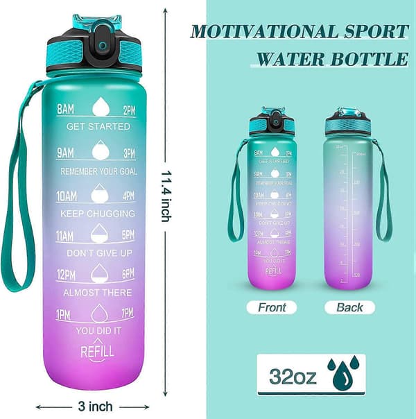 Urheilujuomapullo 1L (Vihreä Violetti)