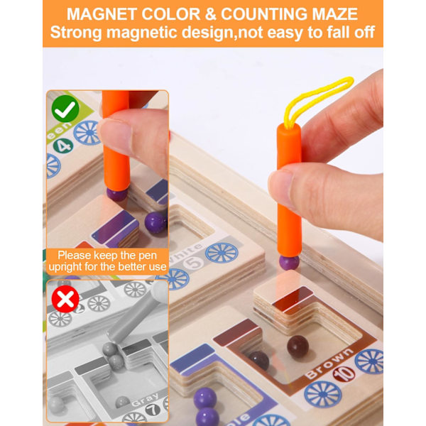 Magnetisk spel labyrint leksak, Montessori leksak, Utbildningsleksak för barn, Magnetisk färg och nummer labyrint, Utbildningsleksaker för barn 3-6 år gamla, Presenter