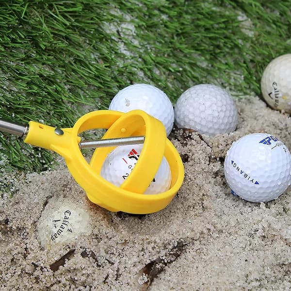 Golfboldopsamler, Teleskopisk golfboldopsamler til vand, Golfboldopsamlingsværktøj i rustfrit stål, Griberværktøj, Golfgave til mænd Yellow