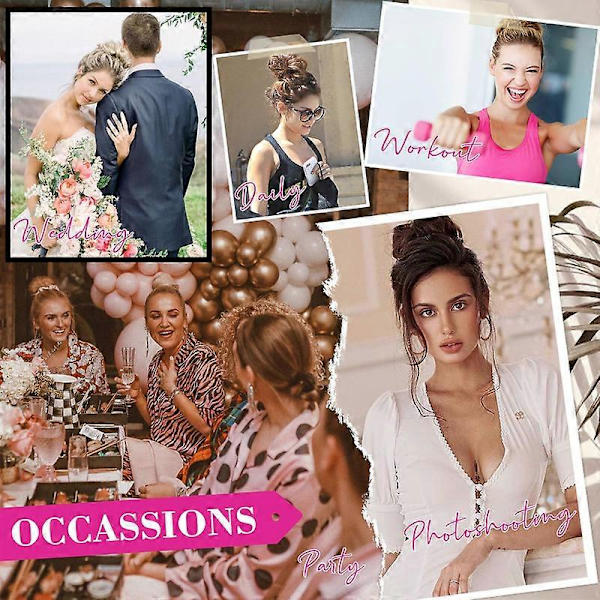 Messy Bun Hårstykke, 2 Stilarter Klassisk Tousled Updo Elastisk Hår