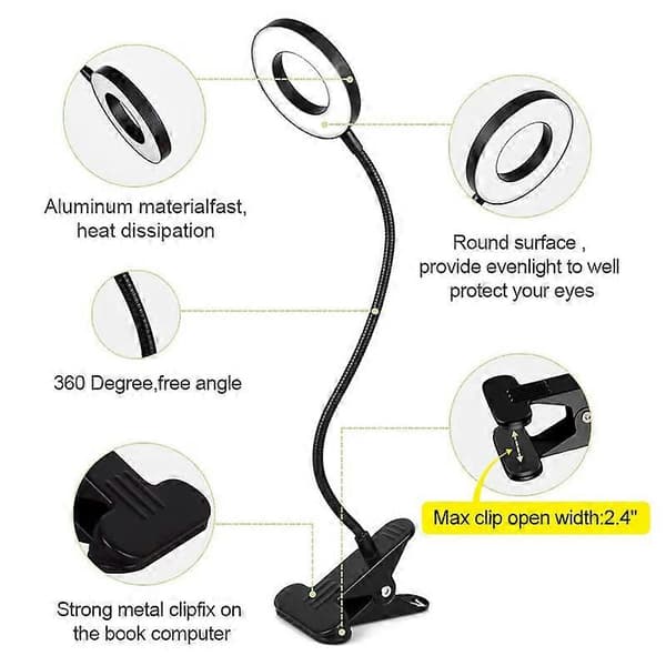 Læselampe Clip Laptop Lampe til Bog