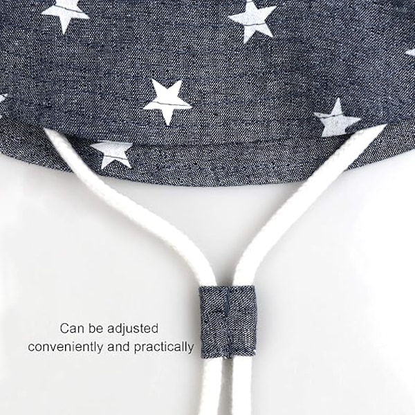 Baby Solhat Småbørn Solbeskyttelse Dyr Cap Unisex Sommer Bøllehat med Hagestrop UPF 50+ Black bottom M