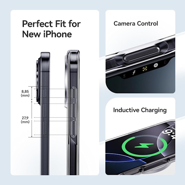 2024 Kristallinkirkas iPhone 16 Pro -kotelo, iskunkestävä suojakotelo ohut iPhone 16 Pro -kuori, kirkas
