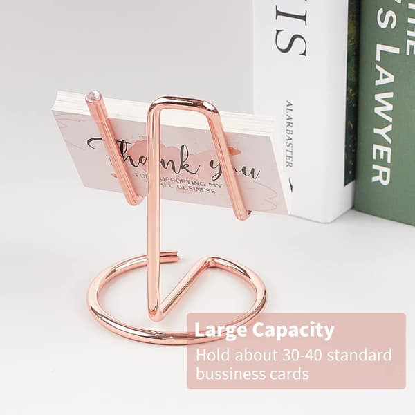 Visitkort Holder til Skrivebord, Sød Metal Rosenguld Skrivebord Visitkort Holder Display