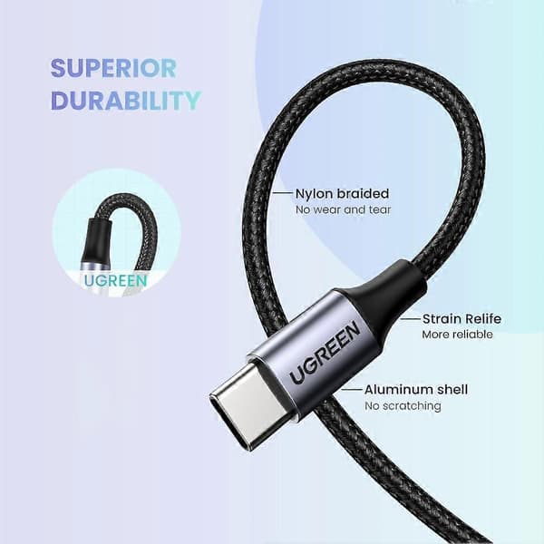 UGREEN USB C til 3,5 mm lyd Aux-kabel Type C til 3,5 mm hodetelefon hannpluggadapter bil