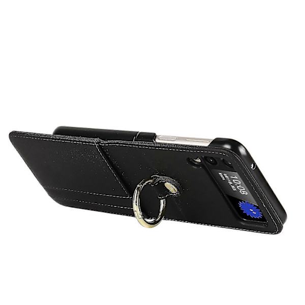 Lompakkokotelo Yhteensopiva Samsung Galaxy Z Flip 4:n kanssa, PU-nahkakansi crossbody-kaulanauhalla ja rengaspidikkeellä