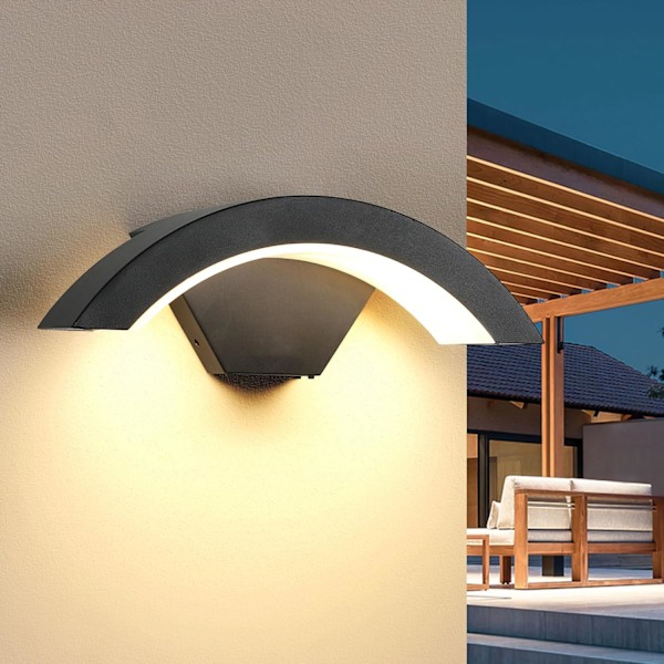 Ulkokäyttöön tarkoitettu seinävalaisin, 24W 3000K Lämmin valkoinen LED ulkoseinävalaisin, IP65 Vedenpitävä [E-luokan energiatehokkuus]