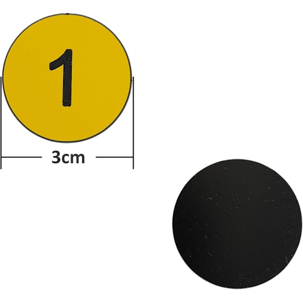 Plastnummerlapper Graverte Nummererte Lapper ID-lapper Nøkkelmerker Uten Hull (1-100)