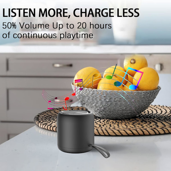 Portabel Trådlös Högtalare med Bluetooth, 10M Bluetooth-räckvidd, IPX4 Vattentät Bluetooth 5.0 för Utomhusbruk, Sport, Resor, svart