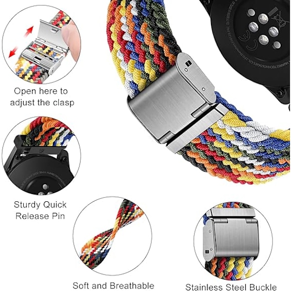 22mm Urrem til Huawei Watch GT2, GT2 Pro, Watch GT/3/3 Pro/GT2e, Galaxy Watch 3 45mm, Galaxy Watch 46mm, Gear S3 Frontier