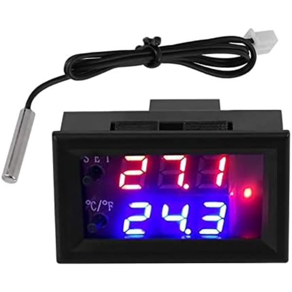 12V DC Termostatstyring Allsidig Digital Temperaturstyring Termostat med Sensor Digitalt Display Mikrodatamaskin