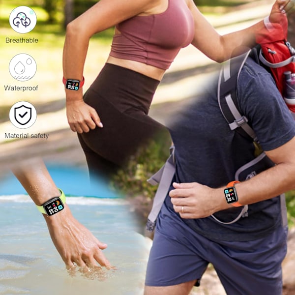 6 stk. rem kompatibel med Xiaomi Redmi Watch 3 Active, Xiaomi Watch erstatnings silikonrem fargerik rem