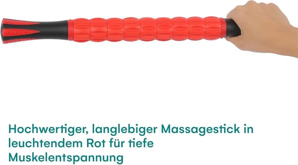 Massage Stick, 360 Graders Dybvævsmassage & Triggerpunktsbehandling, Smertelindring - Rød