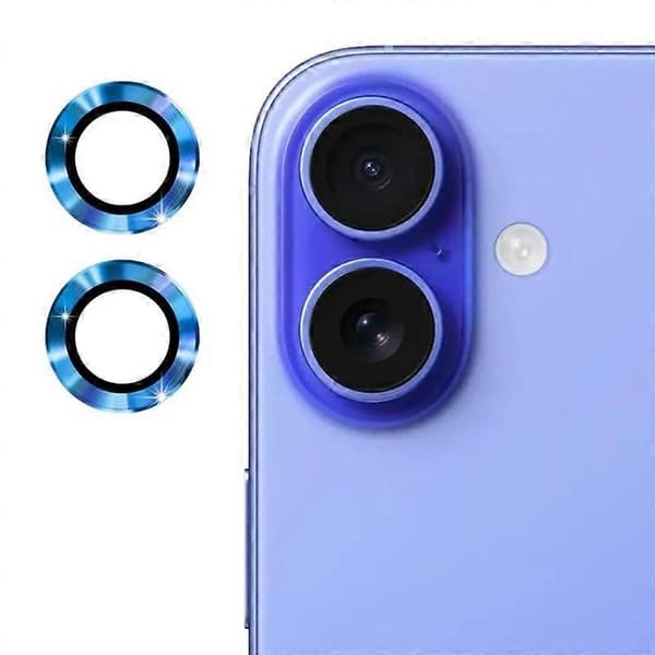 Kamerabeskyttelse til iPhone 16/iPhone 16 Plus - Metal CD-tekstur - Hærdet glas