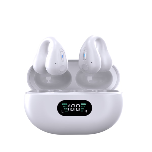 Trådløse ørepropper Bluetooth 5.3 Åpne ørepropper Sykkelørepropp Støyreduserende headset White