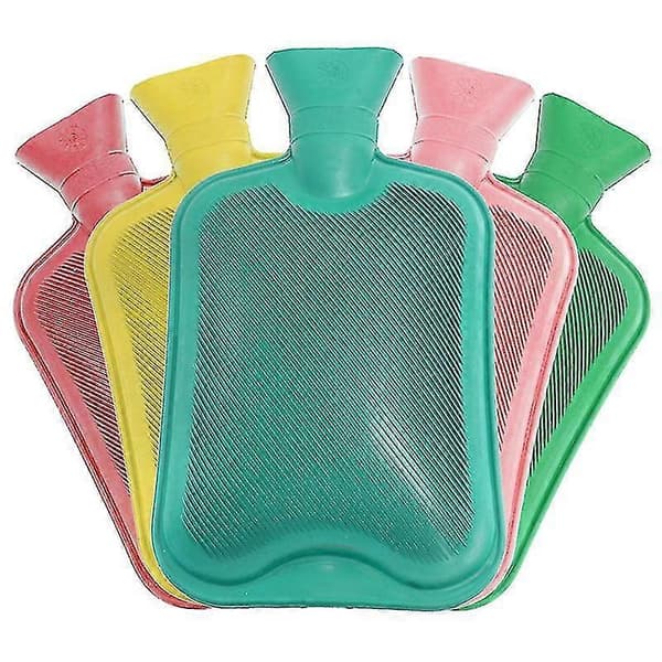 Förpackning med 5 Varmvattenflaskor Naturgummi 500ml Kapacitet Varmvattenflaskor För Vintersömn Resa Röd