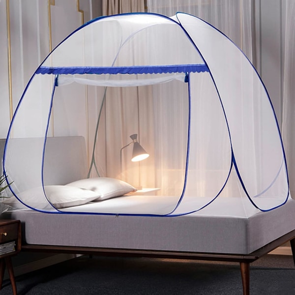 Pop-up myggnät för inom- och utomhusbruk, med dragkedja sängkläder tillbehör 180 * 200 * 150CM