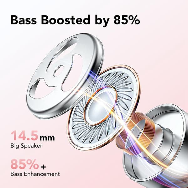 Trådlösa Bluetooth-hörlurar, Bluetooth 5.3-hörlurar, 60 timmars speltid med LED-display, HD-samtalskodare, djup bas, justerbar passform