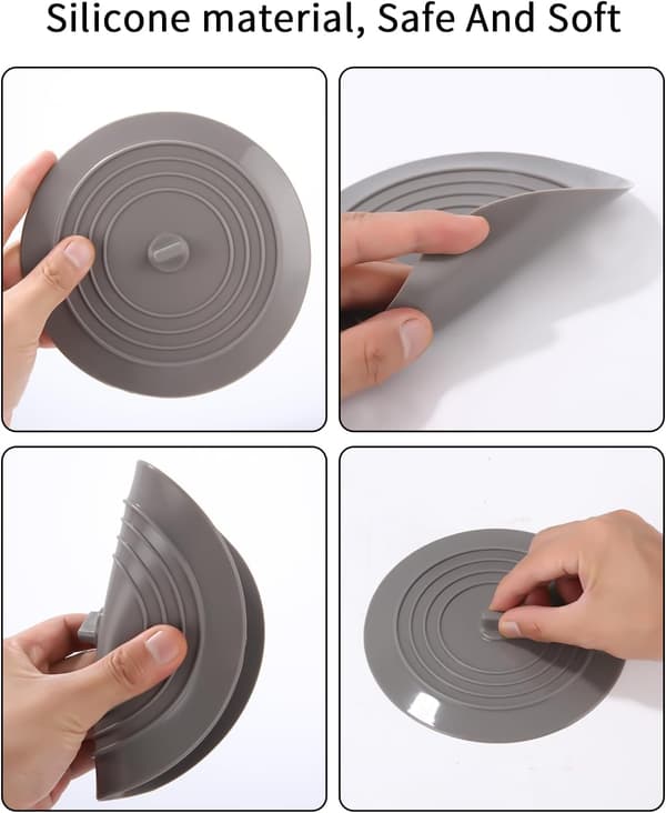 Silikon Badekarstopper, 15cm Silikagel Avløpsplugg, 3 stk Universal Stopper, Vaskestopper, Vaskeplugg