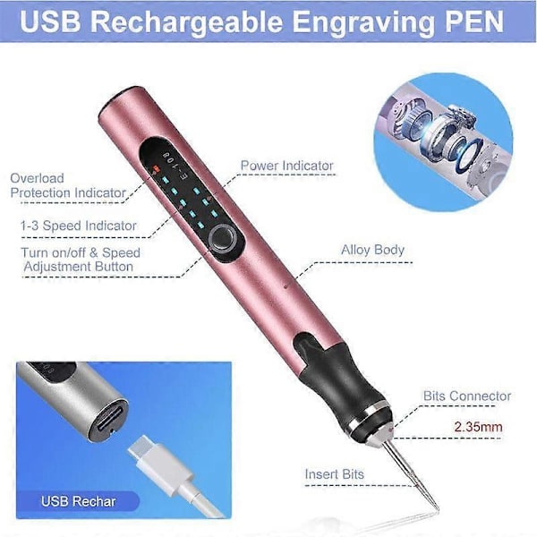 Tilpasset USB Genopladelig Graveringspen 37 Bits, Trådløs Bærbar