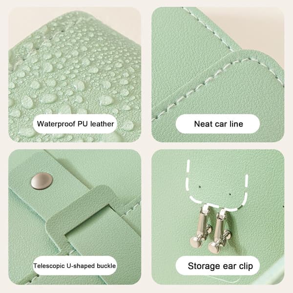 Ørepynt Holder Organizer med Foldbar Bokdesign Ørepynt Bok Organizer, Bærbar Lær Reise Ørepynt Etui green