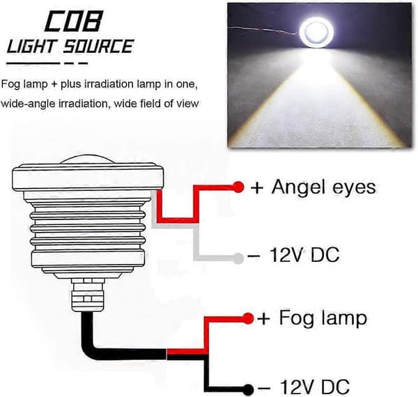 2 stk. Super Bright 3.0\" Universal Projektor LED Tåkelys 12V 10W Hvite COB Kjørelys DRL Tåkelys