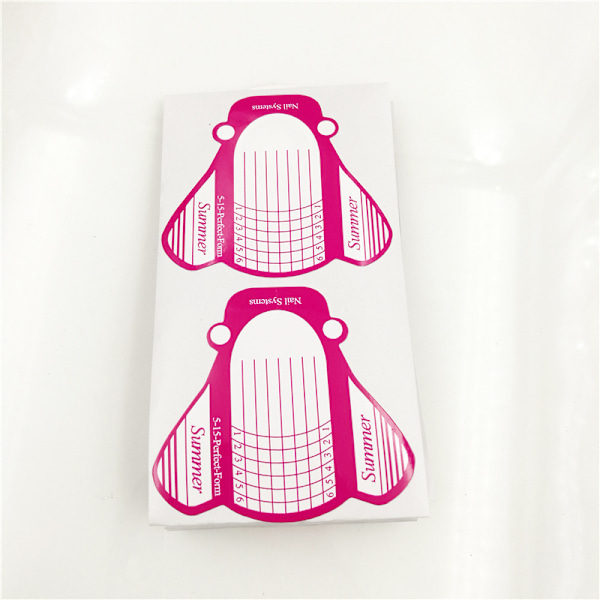Papper Nail Forms för Gel Builder - 100 st Ros Nail Extension Form Stickers - Stora Självhäftande Nail Builder Forms