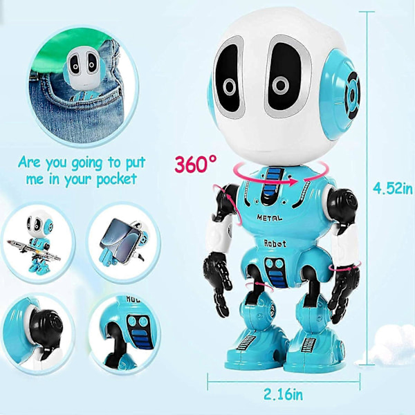 Snakkrobot for barn - Mini robotleker som gjentar det du sier, leker for jenter og gutter 3-8 år