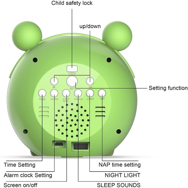 Digital väckarklocka, Digital Groda Barnväckarklocka Uppvakningslampa, Nattlampa Temperaturdetektering Barn Sömn