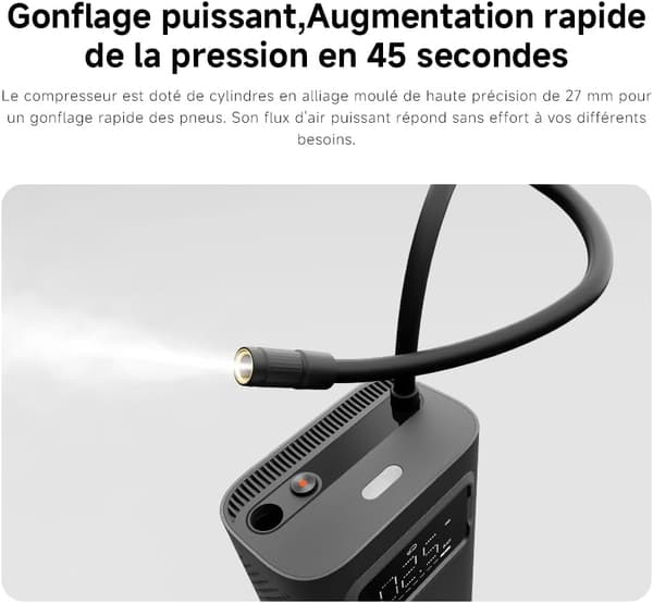 Bärbar elektrisk luftpump 2 Pro, 2000 mAh batteri, 150 PSI, automatisk avstängning, digital display och LED-indikator, USB-C