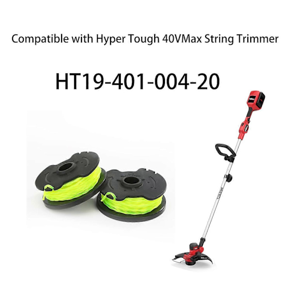 HT19-401-004-20 2 stk. Udskiftningsspole Mower Tilbehør til Hyper Tough 40V Max String Trimmer / HT