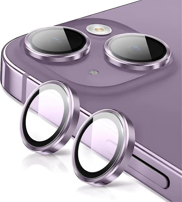 Kamerlinsskydd för iPhone 14 / iPhone 14 Plus, Splittersäkra Ultra HD Individuella Linsskydd, Lila