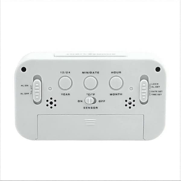 LED Digital Vækkeur Baggrundslys Snooze Lydløs Kalender Desktop Elektronisk Baggrundslys Bordure Desktop Ur (blå)