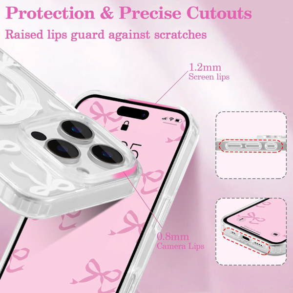 Magnetisk iPhone 14 Pro Max Cover, Trådløst Slankt Gennemsigtigt Bånd Æstetisk Telefon Cover Anti-Gulning Stødsikkert Beskyttelsescover